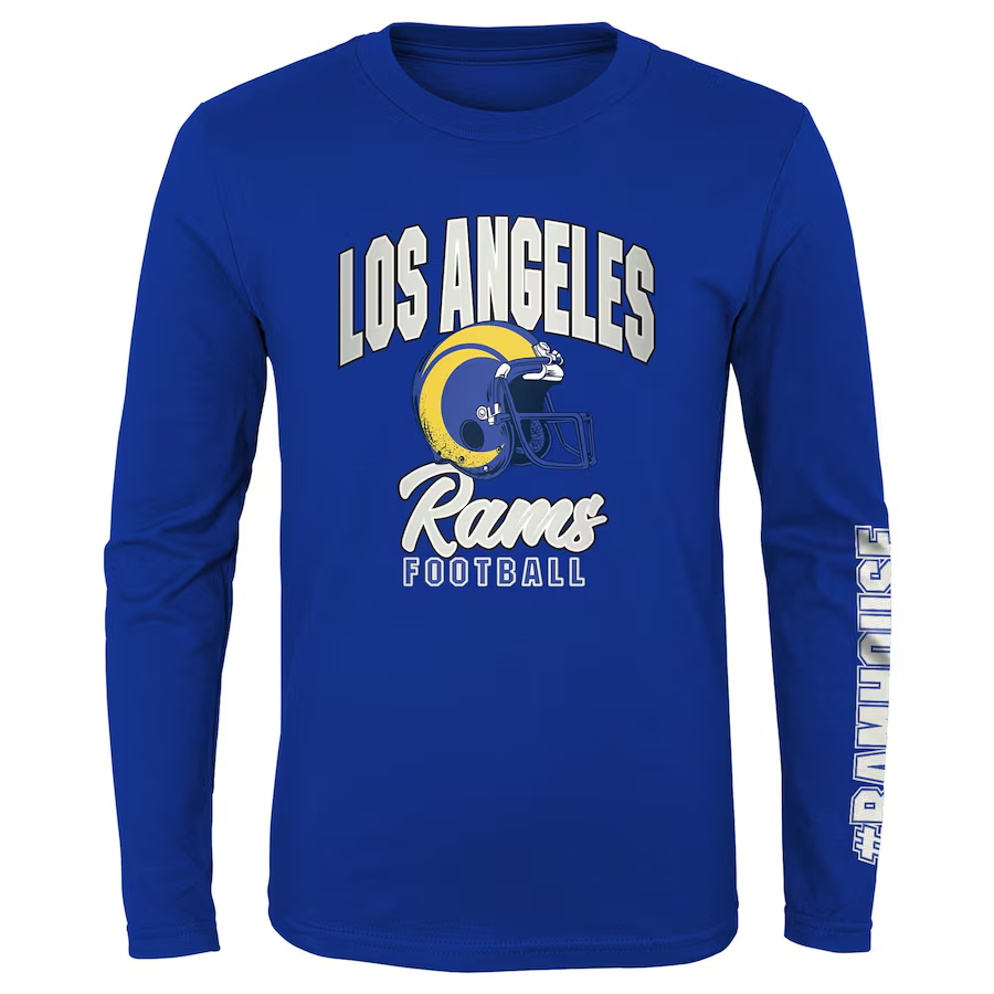 LOS ANGELES RAMS YOUTH GAME DAY T-SHIRT COMBO SET - BONE WHITE/BLUE