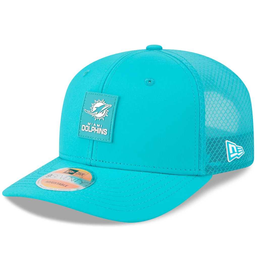 MIAMI DOLPHINS 2025 NFL SIDELINE 9SEVENTY STRETCH-SNAP ADJUSTABLE HAT - AQUA
