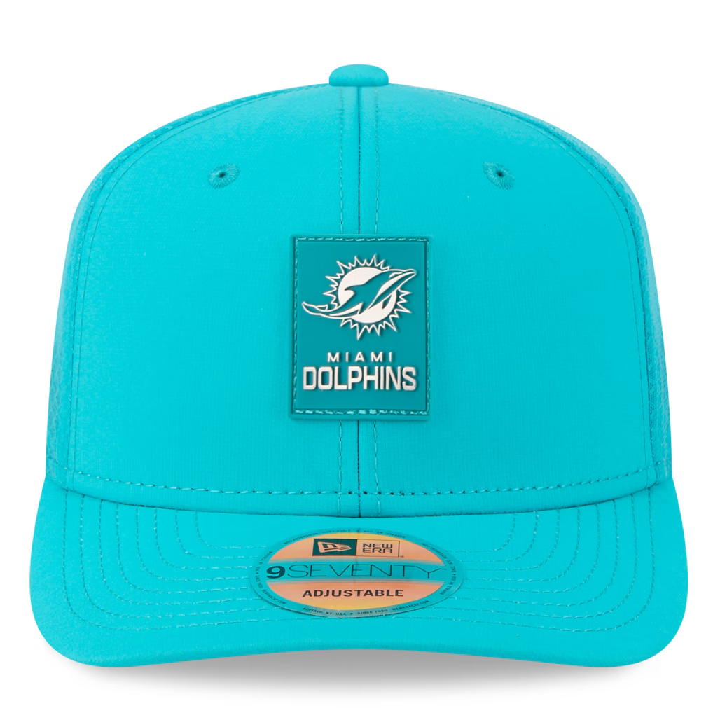 MIAMI DOLPHINS 2025 NFL SIDELINE 9SEVENTY STRETCH-SNAP ADJUSTABLE HAT - AQUA