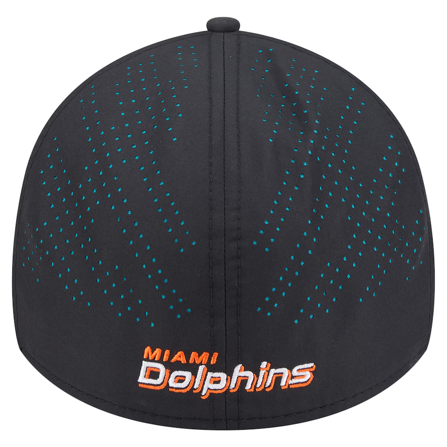 MIAMI DOLPHINS BLACK NIGHT 39THIRTY FLEX FIT HAT - BLACK