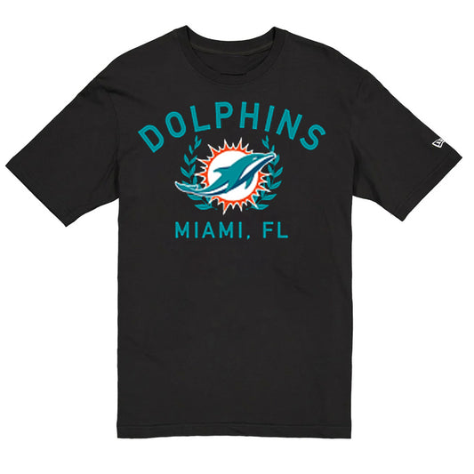 MIAMI DOLPHINS MEN'S NEW ERA 2025 NFL DRAFT T-SHIRT - BLACK