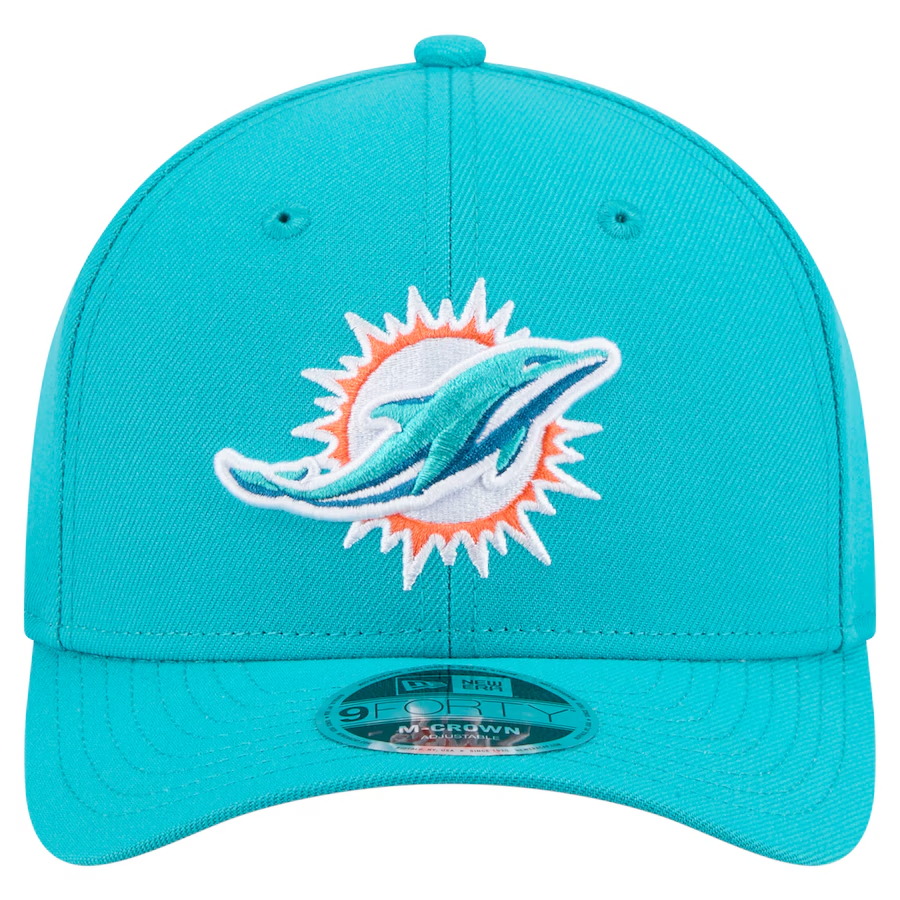 MIAMI DOLPHINS TEAM COLLECTION 9FORTY M-CROWN SNAPBACK ADJUSTABLE HAT - AQUA