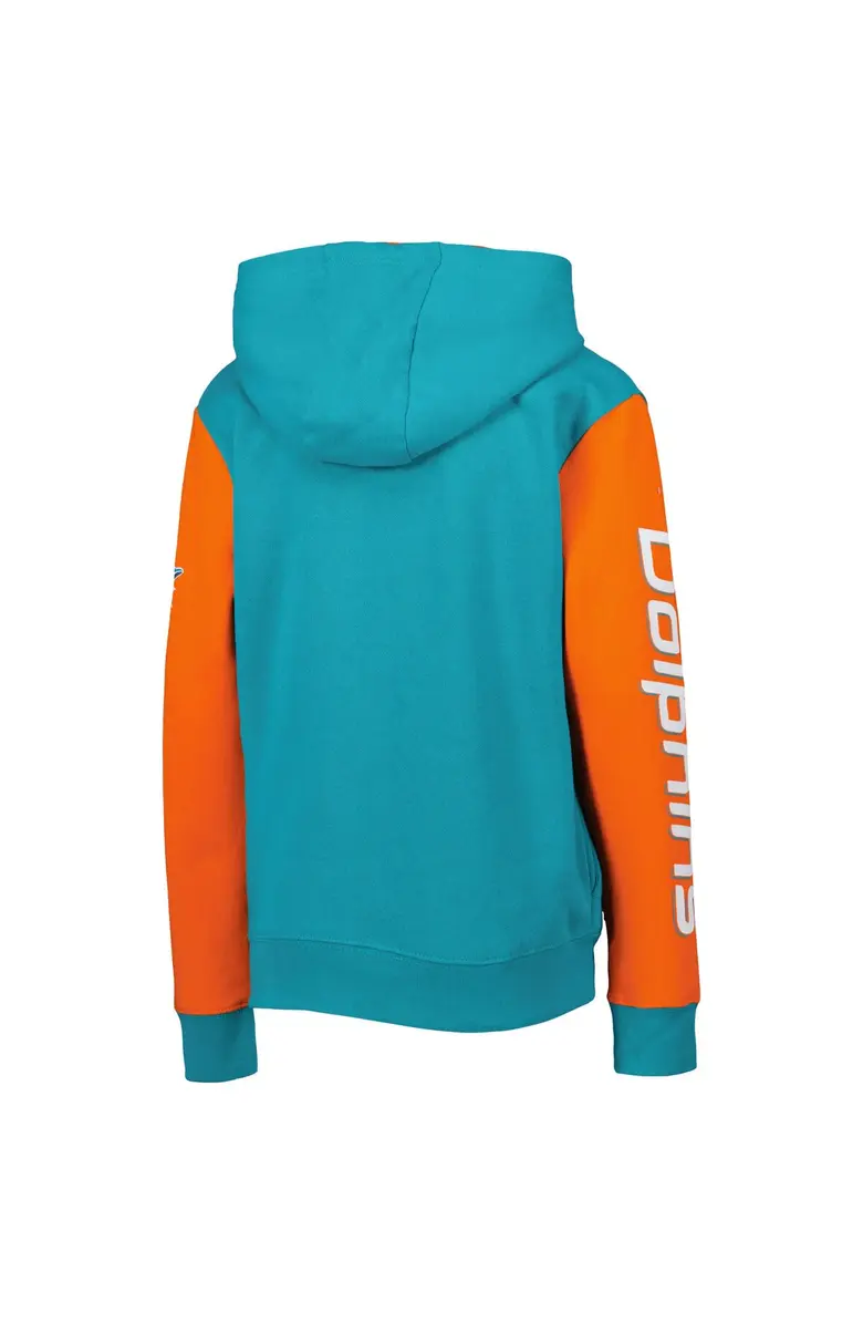 MIAMI DOLPHINS YOUTH POSTER BOARD FULL -ZIP HOODED SWEATSHIRT