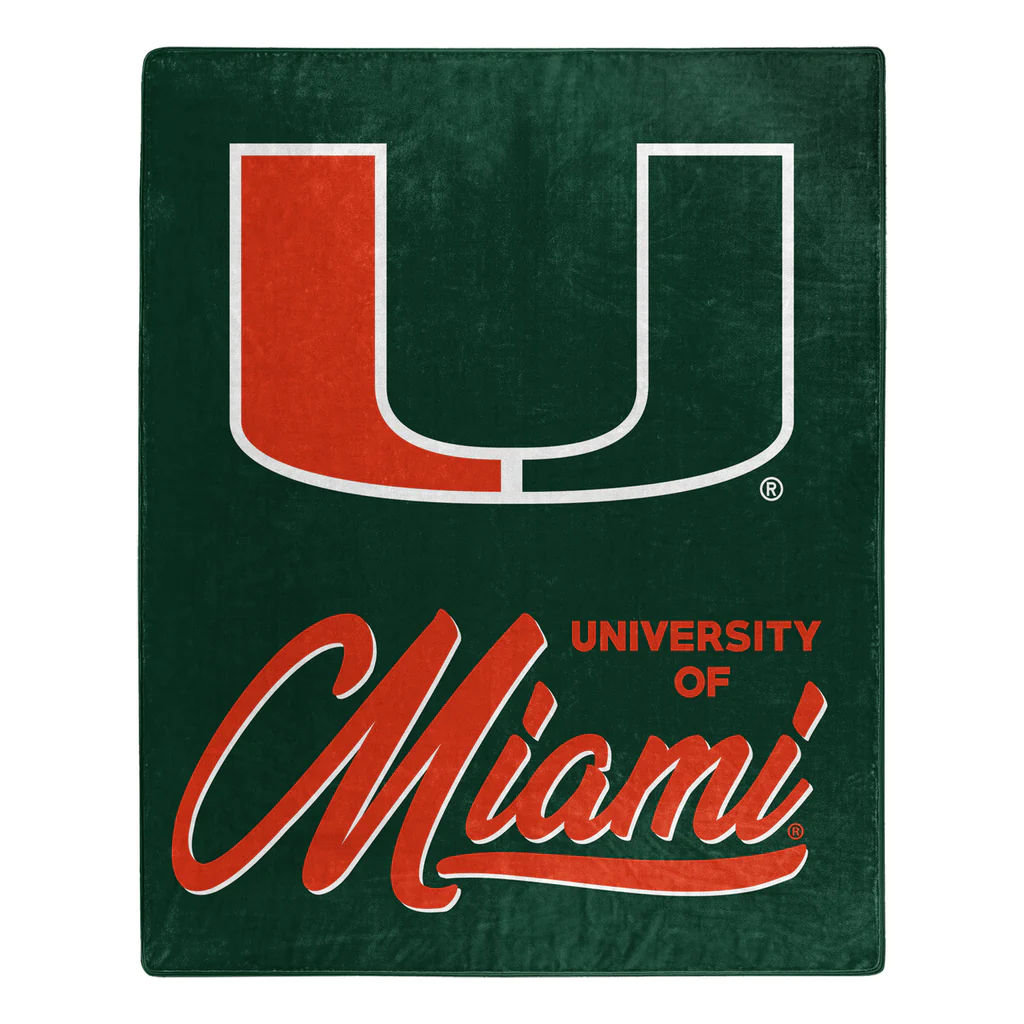 MIAMI HURRICANES SIGNATURE 50"X60" RASCHEL THROW BLANKET