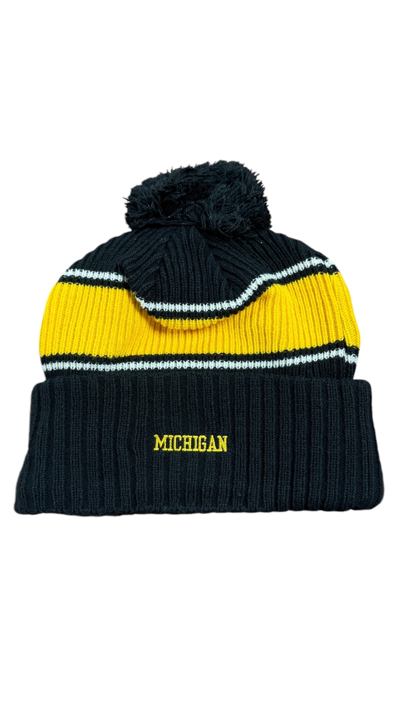 MICHIGAN WOLVERINES SPORT CUFFED KNIT WITH POM - NAVY