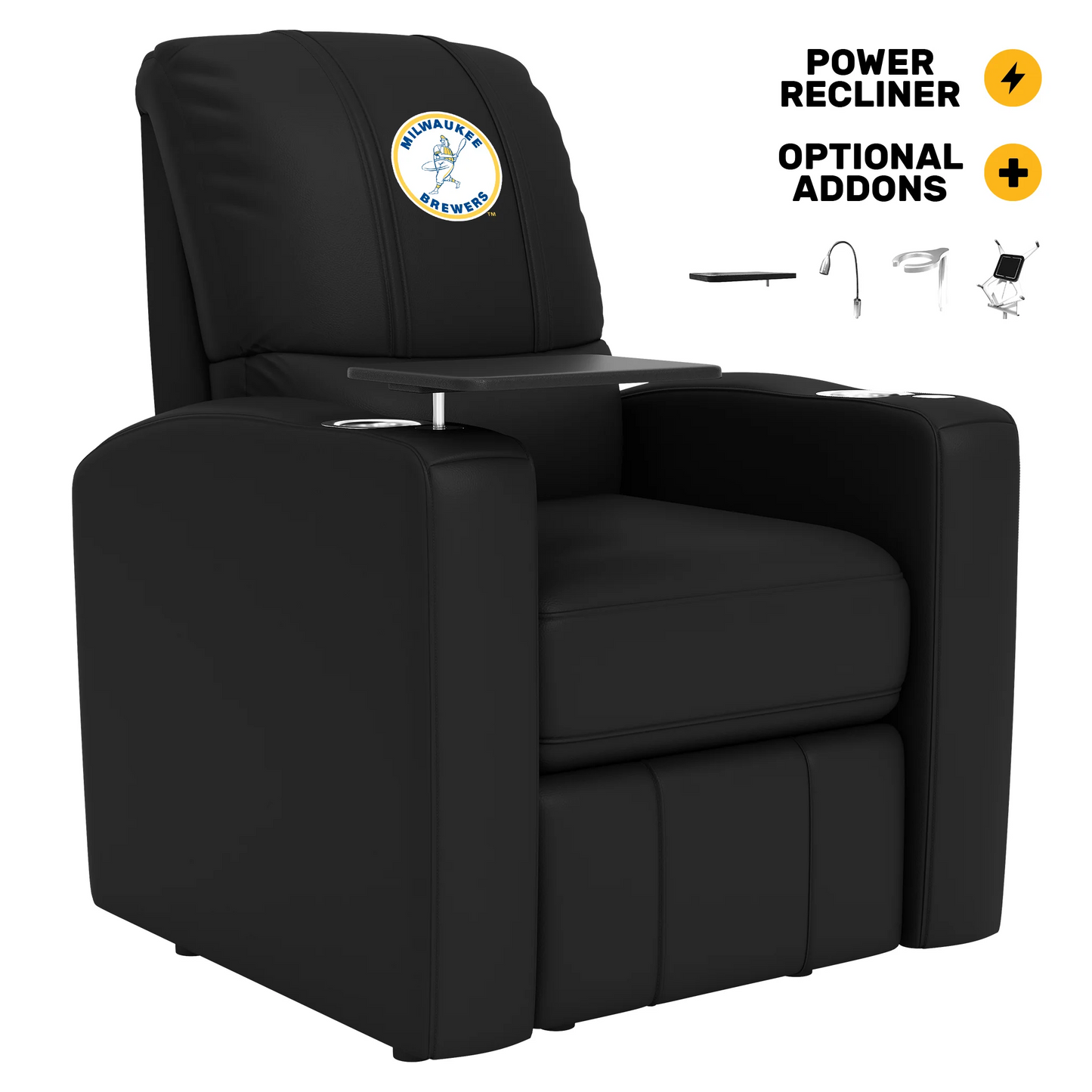 MILWAUKEE BREWERS STEALTH POWER RECLINER WITH COOPERSTOWN LOGO