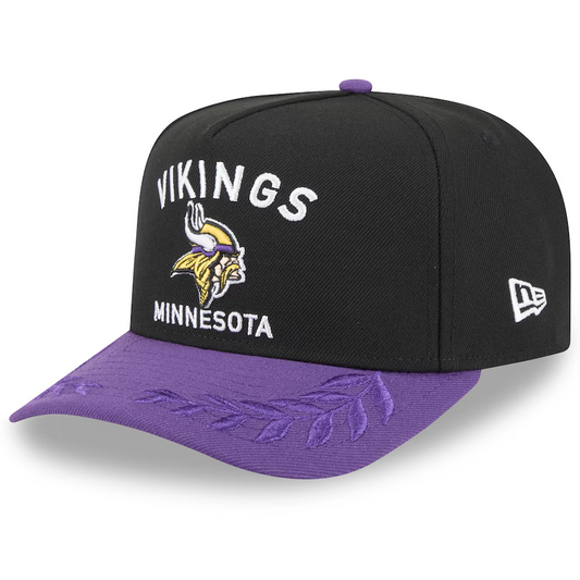 MINNESOTA VIKINGS 2025 NFL DRAFT 9FIFTY A-FRAME SNAPBACK HAT - BLACK/PURPLE