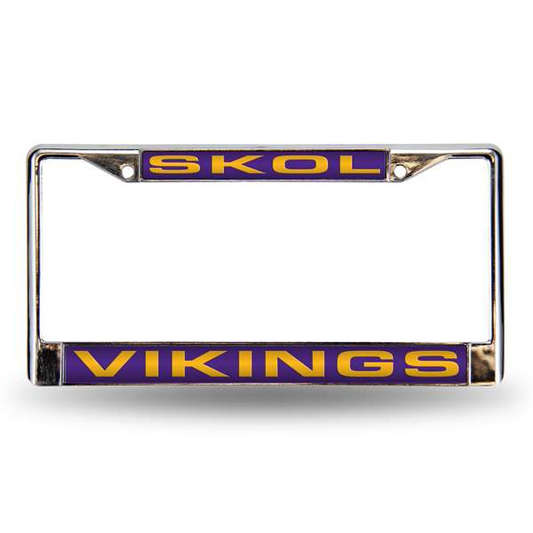 MINNESOTA VIKINGS LASER LICENSE PLATE FRAME - SKOL