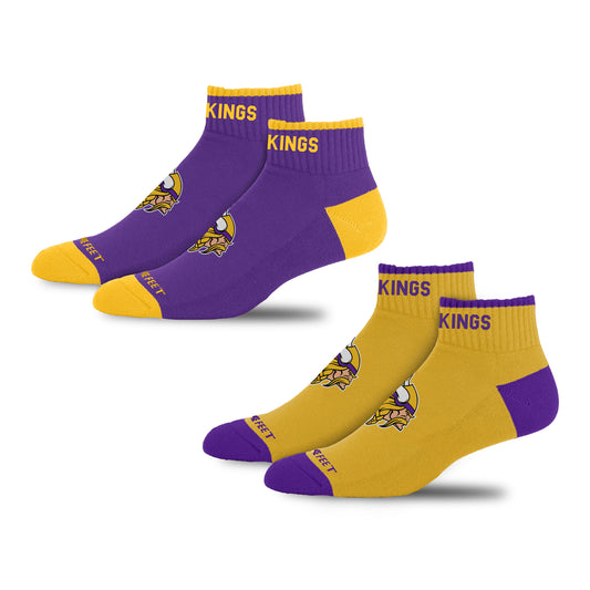 MINNESOTA VIKINGS MEN'S FRONT AND CENTER 2-PACK SOCKS