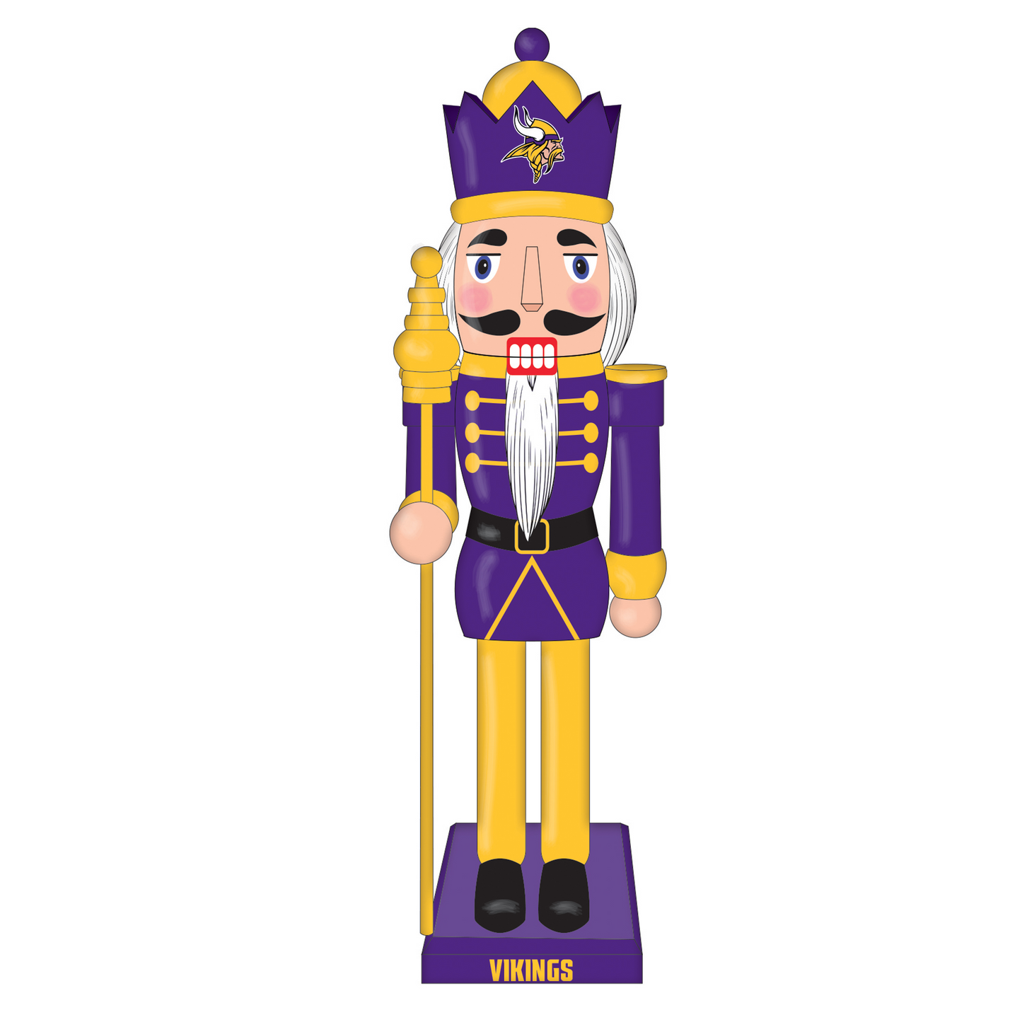 MINNESOTA VIKINGS 12" WOODEN NUTCRACKER STATUE