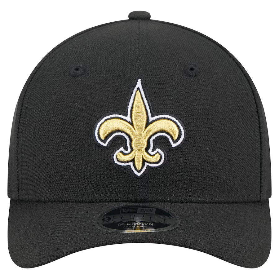 NEW ORLEANS SAINTS TEAM COLLECTION 9FORTY M-CROWN SNAPBACK ADJUSTABLE HAT - BLACK
