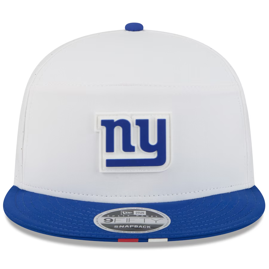 NEW YORK GIANTS 2025 NFL TRAINING CAMP 9FIFTY SPLIT PANEL SNAPBACK HAT - WHITE