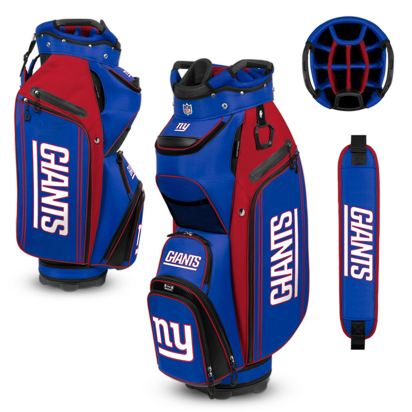 NEW YORK GIANTS TEAM EFFORT BUCKET III COOLER CART GOLF BAG