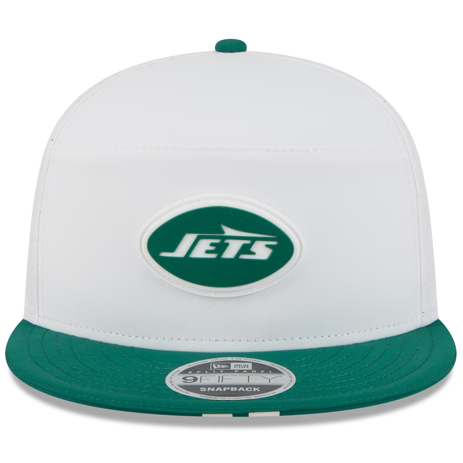 NEW YORK JETS 2025 NFL TRAINING CAMP 9FIFTY SPLIT PANEL SNAPBACK HAT - WHITE