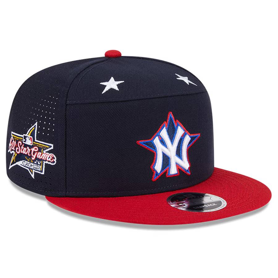 NEW YORK YANKEES 2025 MLB ALL-STAR GAME WORKOUT SPLIT PANEL 9FIFTY SNAPBACK HAT - BLUE/RED