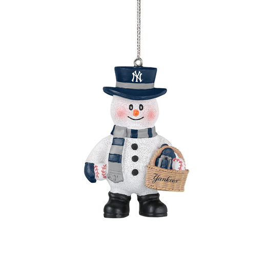 NEW YORK YANKEES BASKET SNOWMAN ORNAMENT