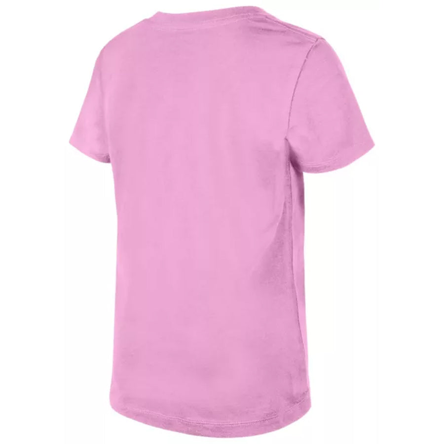 NEW YORK YANKEES GIRLS FLIP HEART SEQUIN V-NECK T-SHIRT - PINK