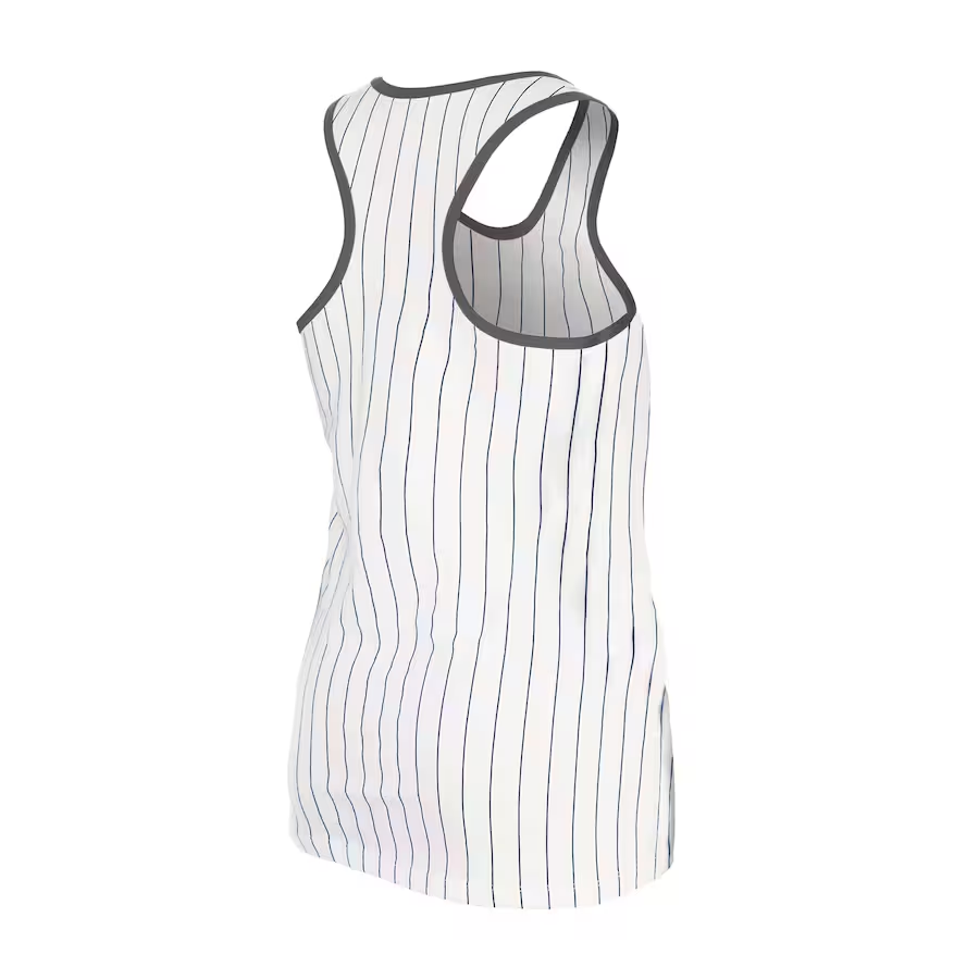NEW YORK YANKEES WOMEN'S GAMEDAY SEQUIN PINSTRIPE TANK TOP - WHITE