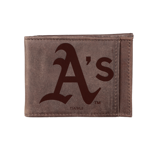 OAKLAND ATHLETICS FRONT POCKET SLIM CARD HOLDER WITH RFID BLOCKING