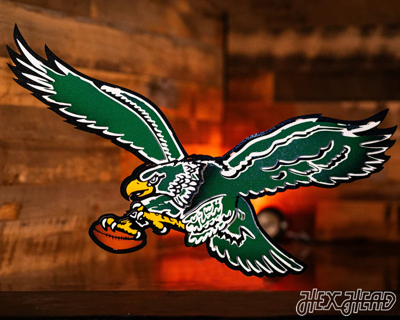 PHILADELPHIA EAGLES "1987" 3D VINTAGE METAL WALL ART - 30" X 17"
