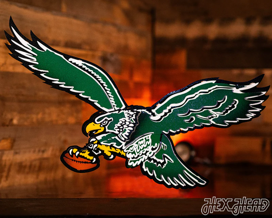 PHILADELPHIA EAGLES "1987" 3D VINTAGE METAL WALL ART - 30" X 17"