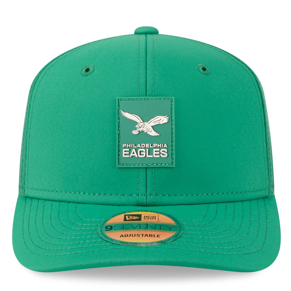 PHILADELPHIA EAGLES 2025 NFL SIDELINE RETRO 9SEVENTY STRETCH-SNAP ADJUSTABLE HAT - KELLY GREEN