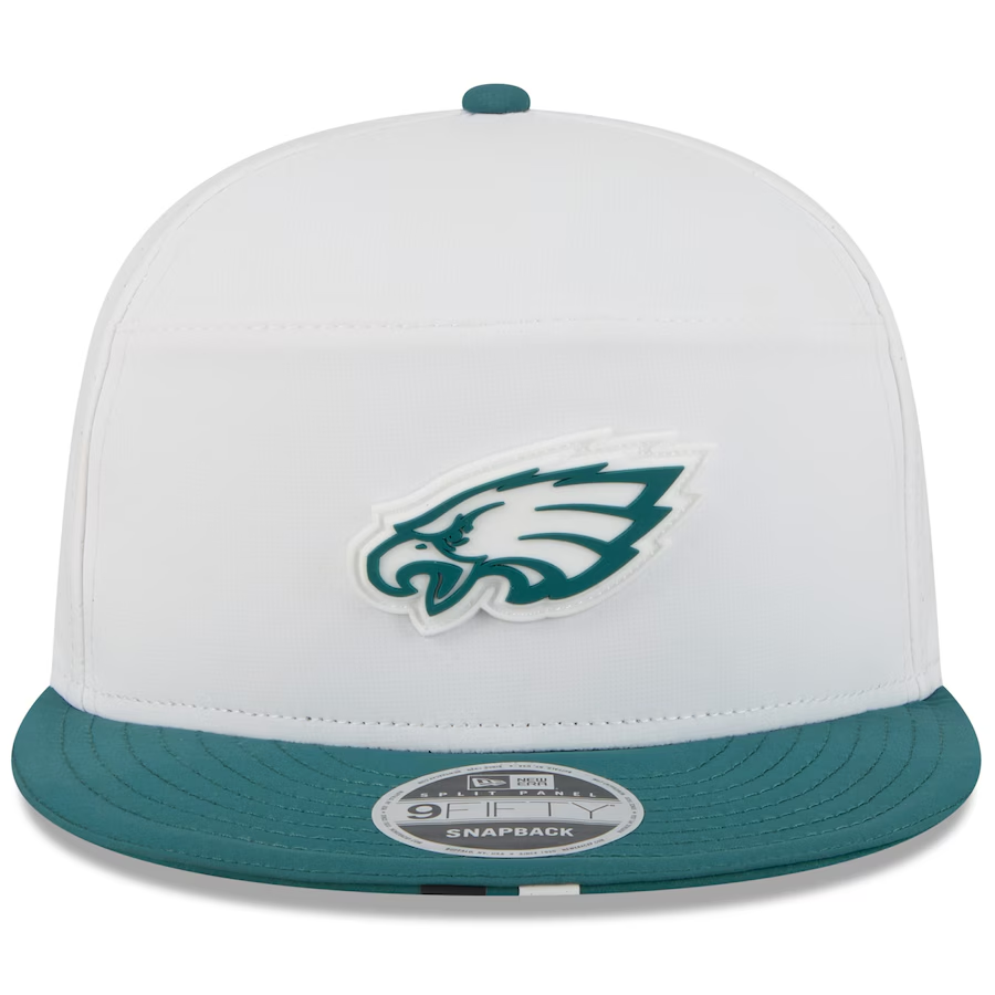 PHILADELPHIA EAGLES 2025 NFL TRAINING CAMP 9FIFTY SPLIT PANEL SNAPBACK HAT - WHITE