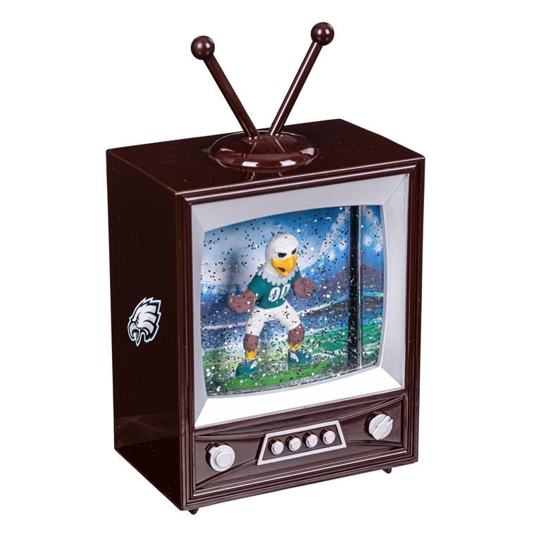 PHILADELPHIA EAGLES 8" VINTAGE TV WATER LANTERN WITH MASCOT