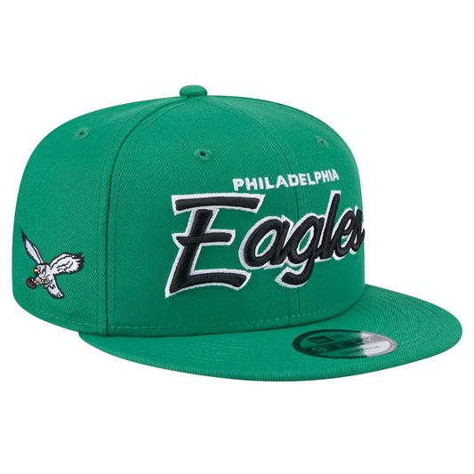 PHILADELPHIA EAGLES EVERGREEN SCRIPT 9FIFTY SNAPBACK HAT - KELLY GREEN