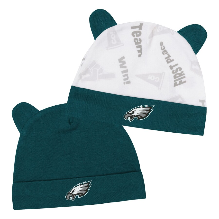PHILADELPHIA EAGLES INFANT BABY BEAR CUFFED KNIT HAT SET JR S SPORTS