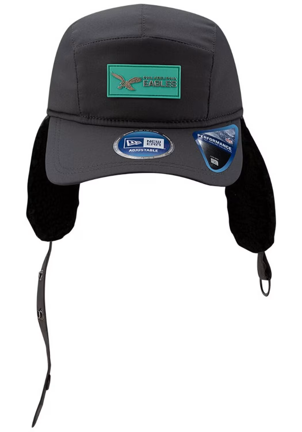 PHILADELPHIA EAGLES MEN'S 2025 NFL SIDELINE COLD WEATHER RUNNER DOG EAR ADJUSTABLE HAT - CHARCOAL