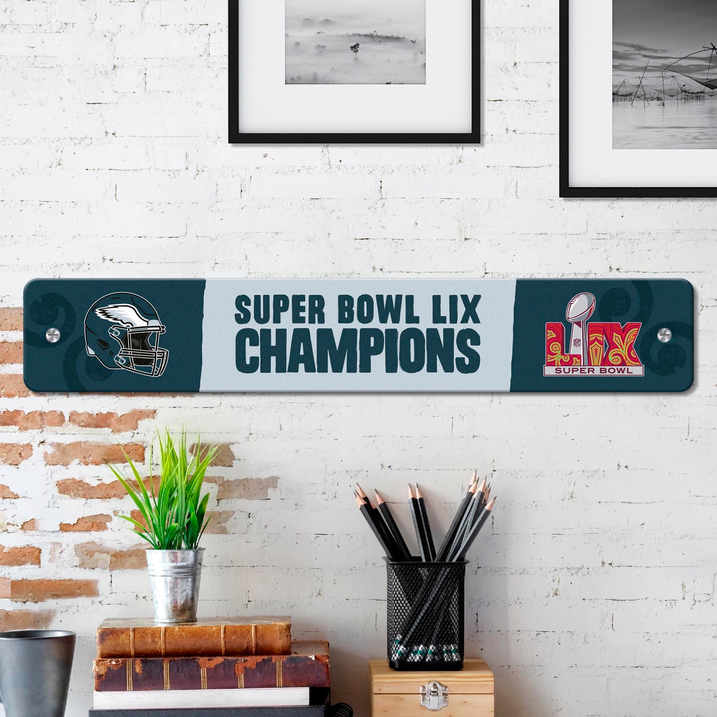 PHILADELPHIA EAGLES SUPER BOWL LIX CHAMPIONS 4"X 24" STREET SIGN