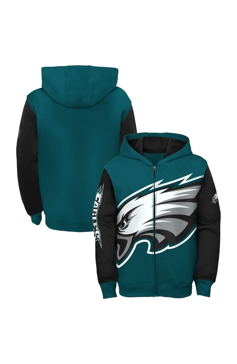 PHILADELPHIA EAGLES YOUTH POSTER BOARD FULL ZIP HOODED SWEATSHIRT