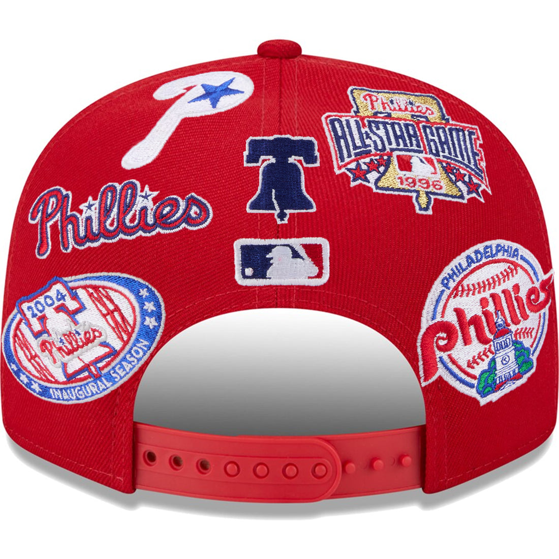PHILADELPHIA PHILLIES ALL OVER PATCH 9FIFTY SNAPBACK HAT - RED