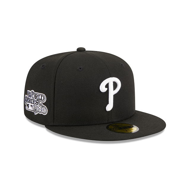 Philadelphia Phillies Sidepatch 1980 World Series 59FIFTY Fitted Hat - Black/ White Blk 1980 / 7 5/8