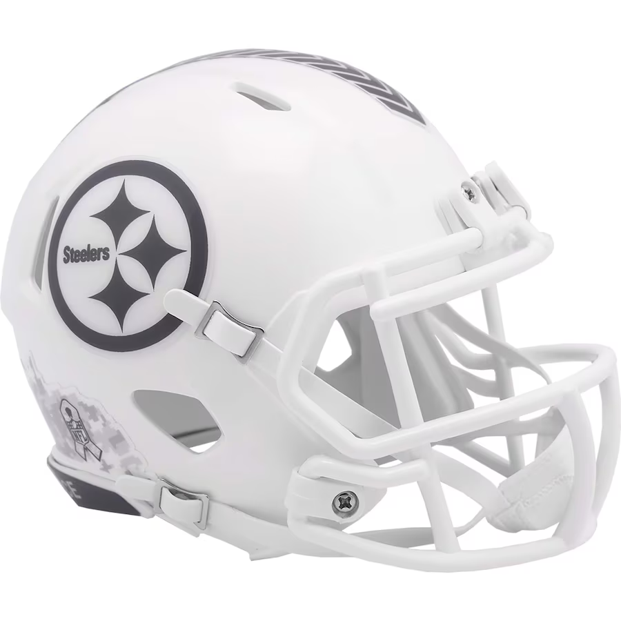 cheap minature pittsburg steelers football helmets Pittsburgh Steelers 2024 Salute to Service Riddell Speed Mini Football Helmet