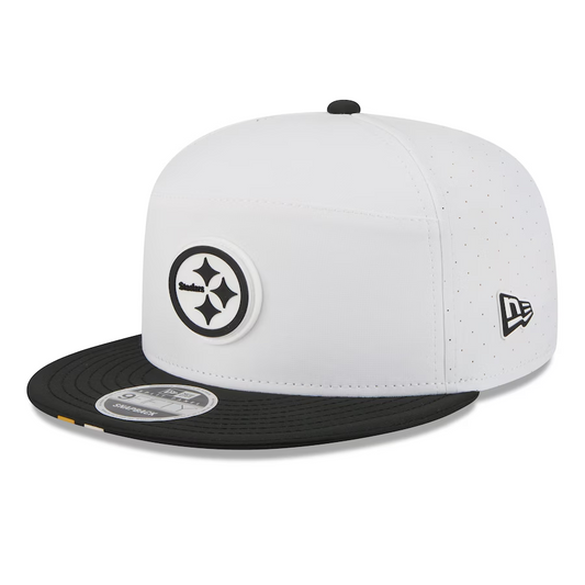 PITTSBURGH STEELERS 2025 NFL TRAINING CAMP 9FIFTY SPLIT PANEL SNAPBACK HAT - WHITE