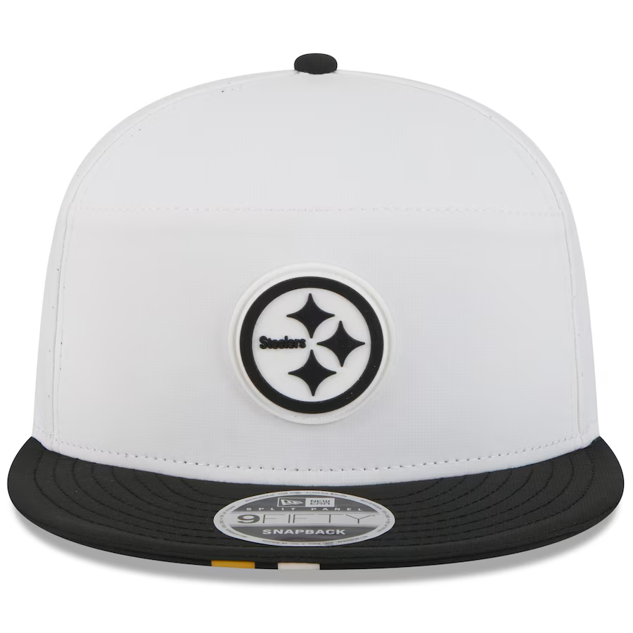 PITTSBURGH STEELERS 2025 NFL TRAINING CAMP 9FIFTY SPLIT PANEL SNAPBACK HAT - WHITE