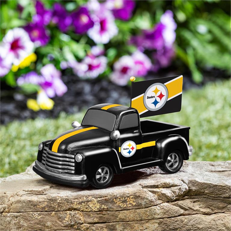 PITTSBURGH STEELERS 9" RALLY TRUCK GARDEN STATUE WITH FLAG