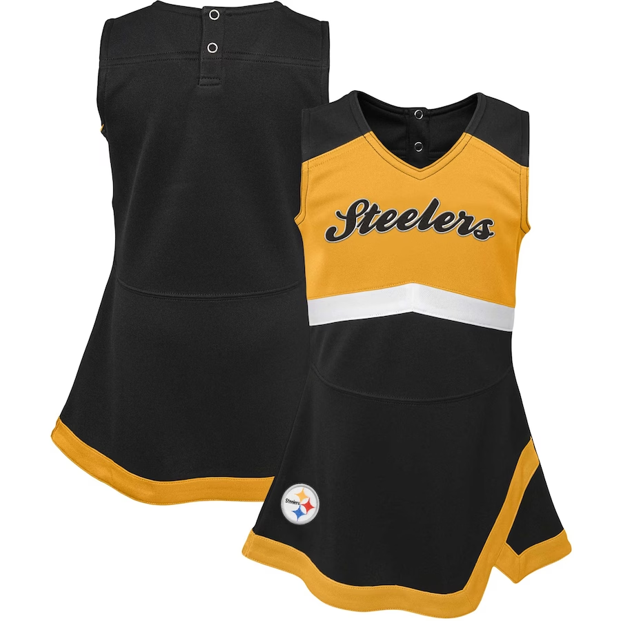 Girls Infant Black/Gold Pittsburgh Steelers Cheer Captain Jumper Dress