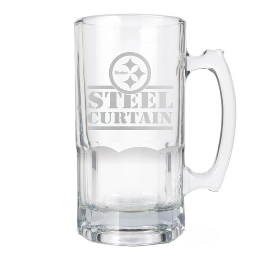PITTSBURGH STEELERS LASER ETCHED 1 LITER MACHO MUG - RALLY