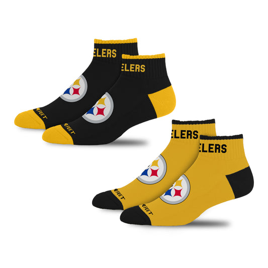 PITTSBURGH STEELERS MEN'S FRONT AND CENTER 2-PACK SOCKS
