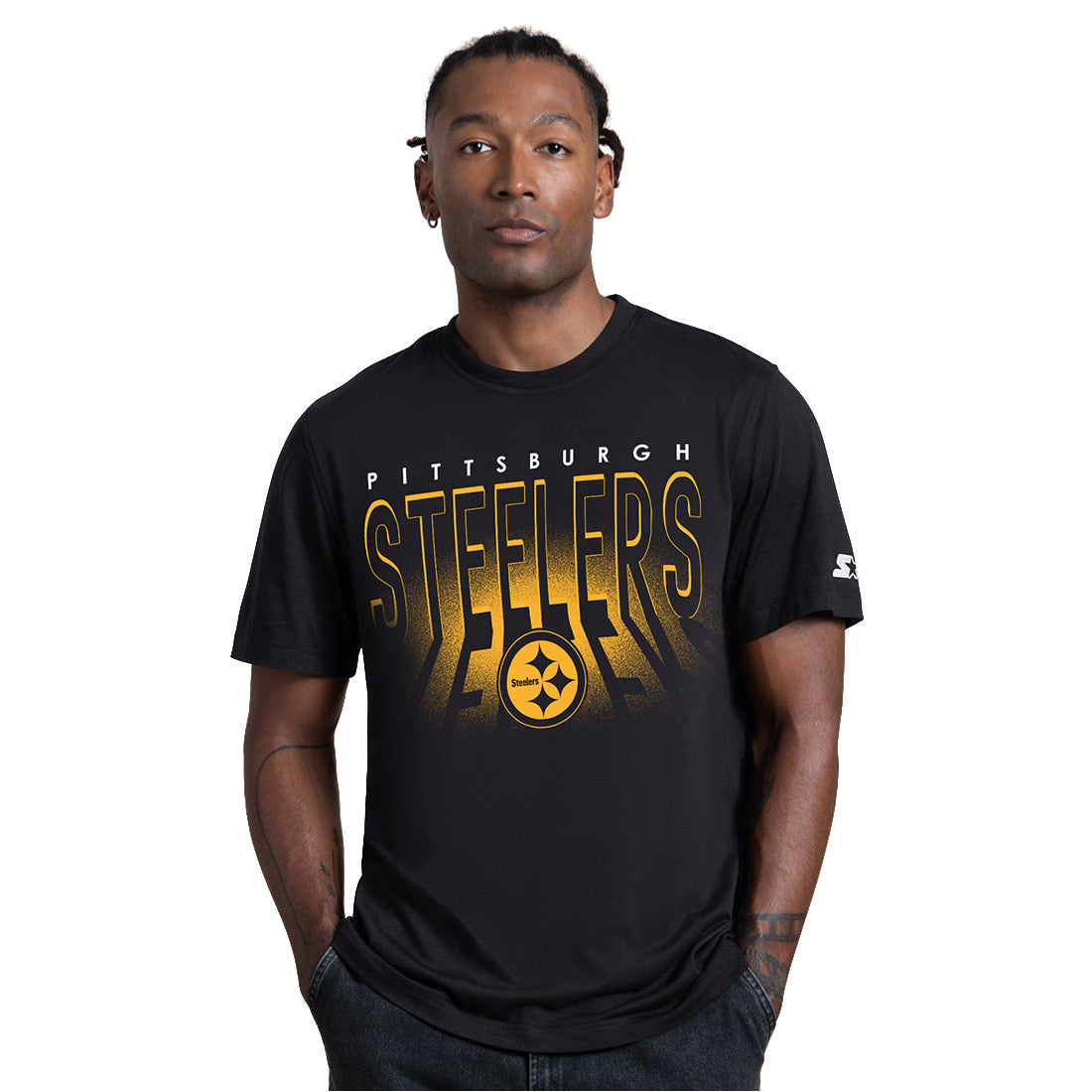 PITTSBURGH STEELERS MEN'S G-III BY CARL BANKS BACKLIT T-SHIRT - BLACK