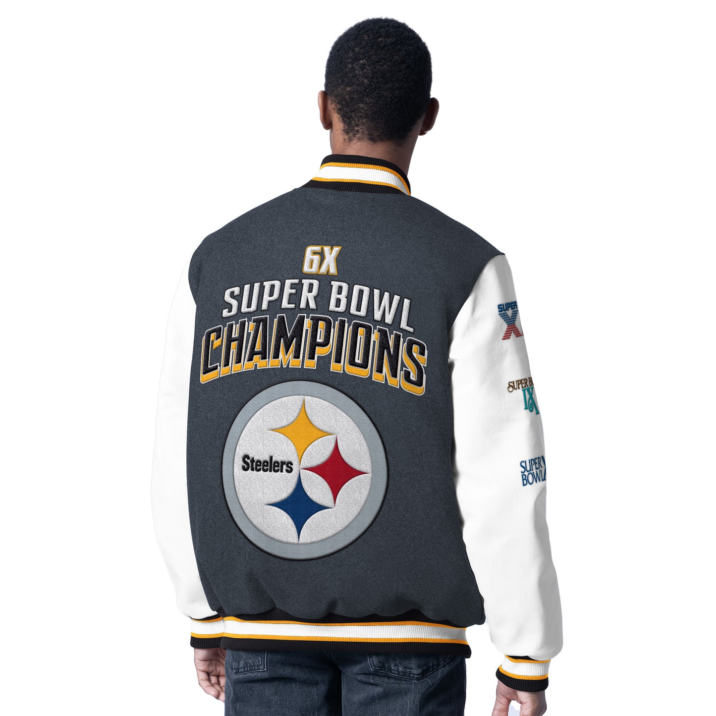 PITTSBURGH STEELERS MEN'S PUMP FAKE LETTERMAN JACKET