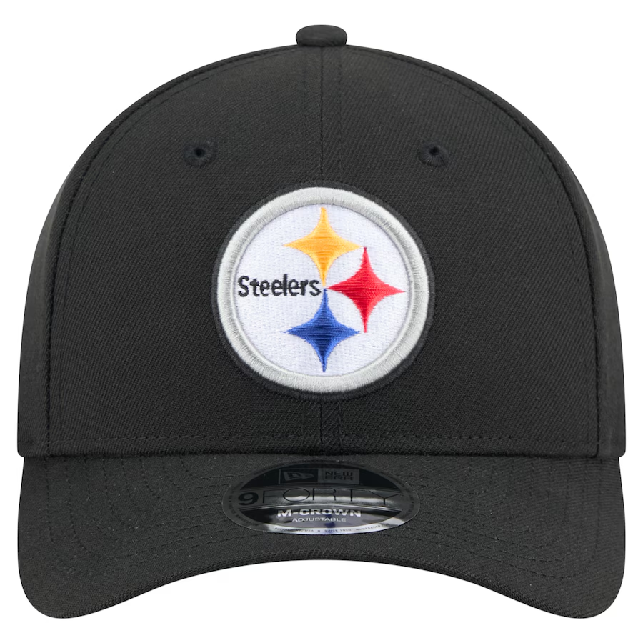 PITTSBURGH STEELERS TEAM COLLECTION 9FORTY M-CROWN SNAPBACK ADJUSTABLE HAT - BLACK