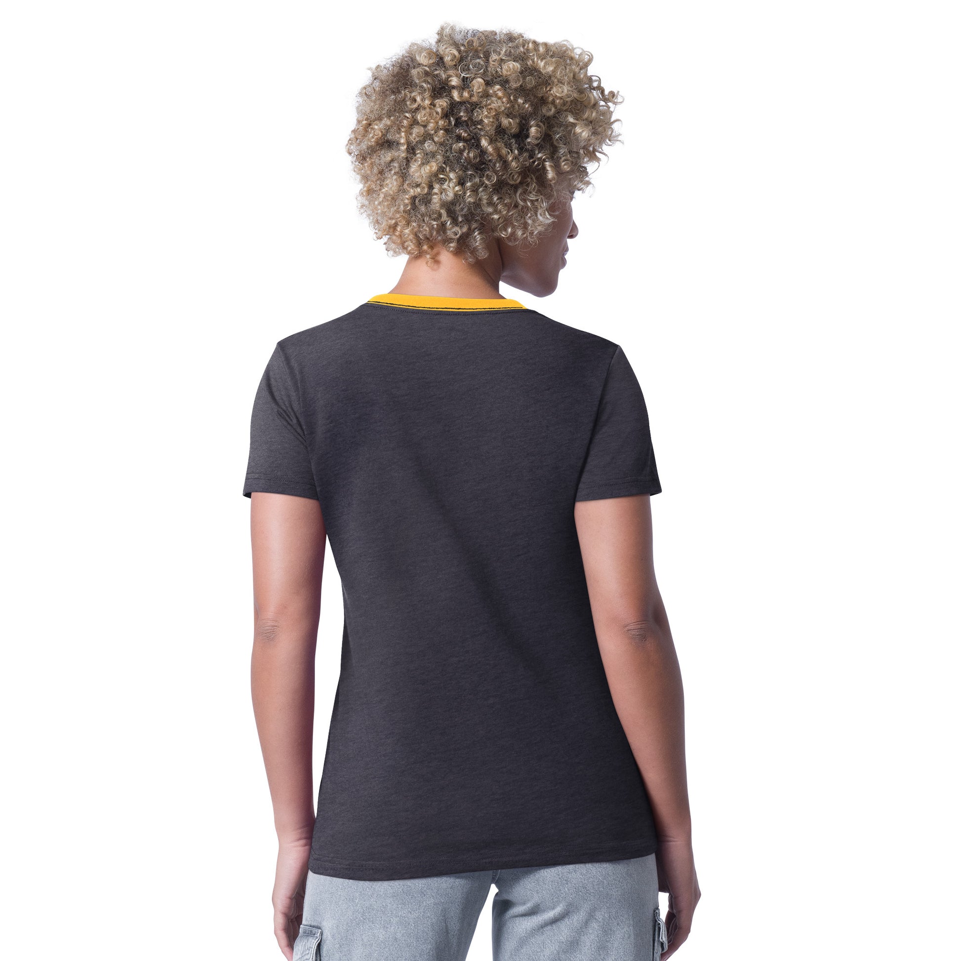 PITTSBURGH STEELERS WOMEN'S G-III 4HER BY CARL BANKS MAIN PLAY T-SHIRT - BLACK