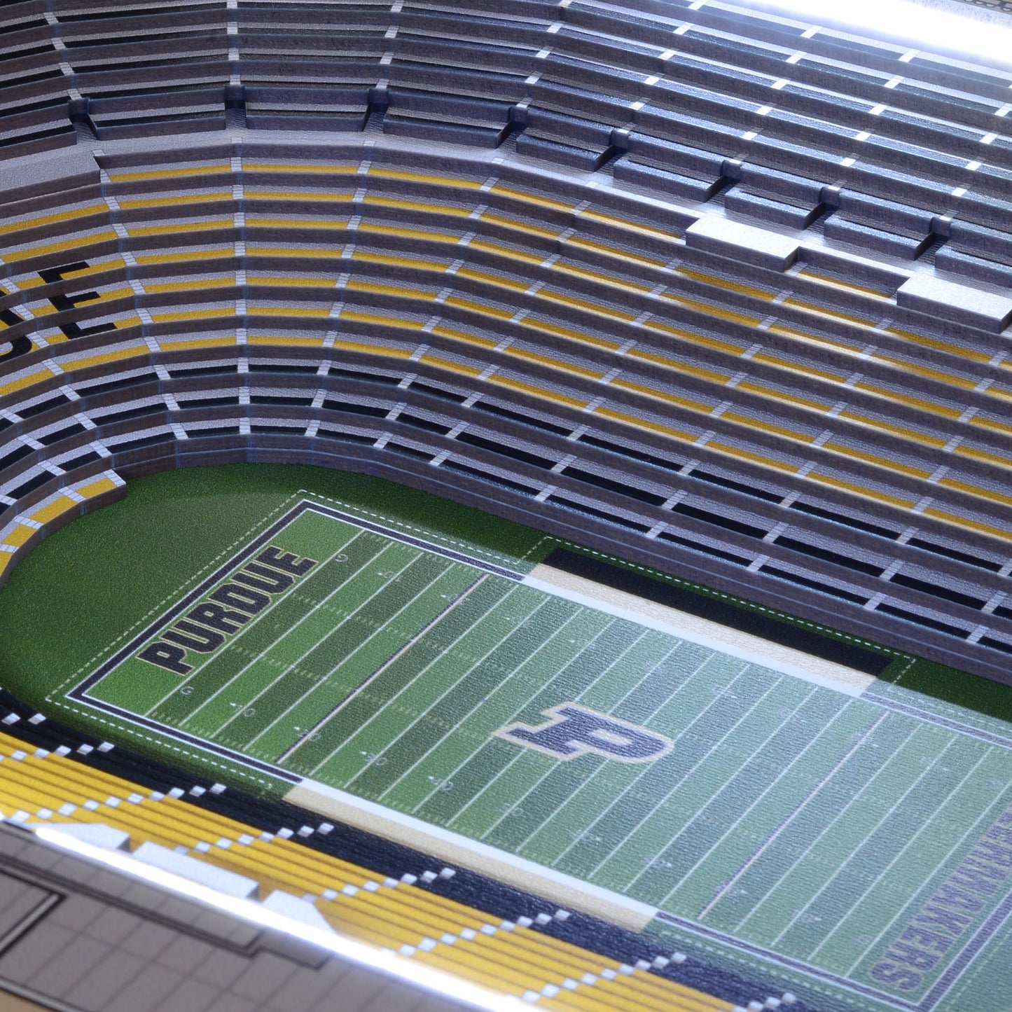 PURDUE BOILERMAKERS 25 LAYER 3D STADIUM LIGHTED END TABLE - FOOTBALL