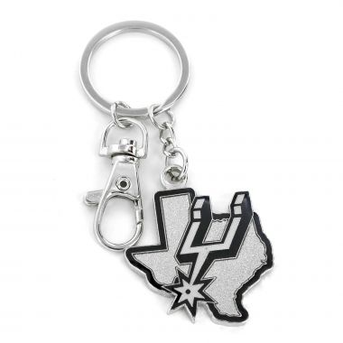 SAN ANTONIO SPURS STATE SHAPE KEYCHAIN