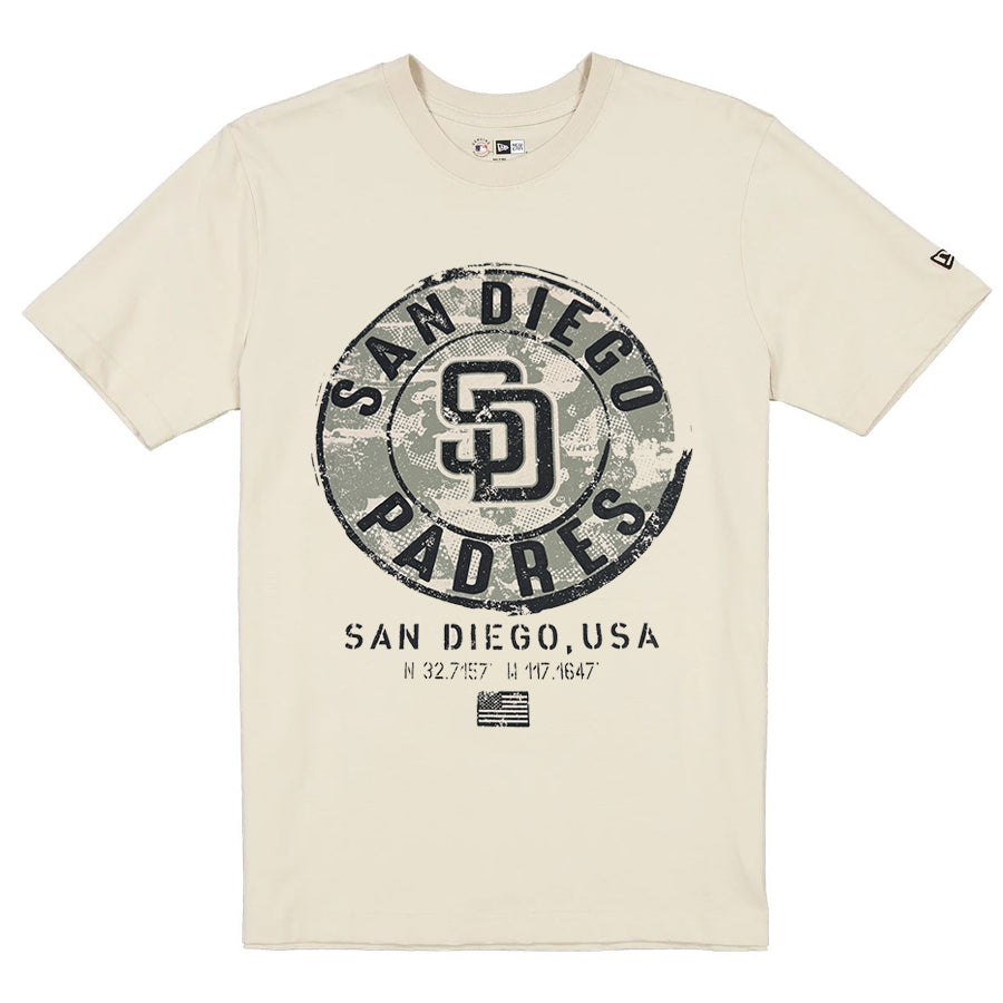 SAN DIEGO PADRES MEN'S 2025 MLB ARMED FORCES T-SHIRT - STONE