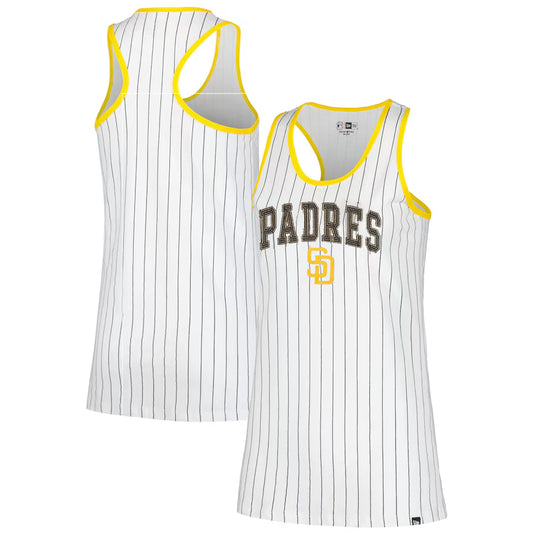 SAN DIEGO PADRES WOMEN'S SEQUINS PINSTRIPE RACERBACK TANK TOP